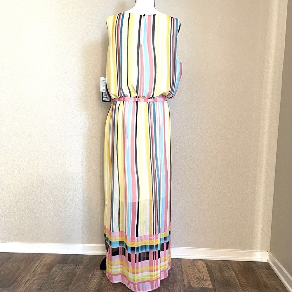 Nine West Sleeveless Printed Chiffon Maxi Dress - Picture 7 of 11